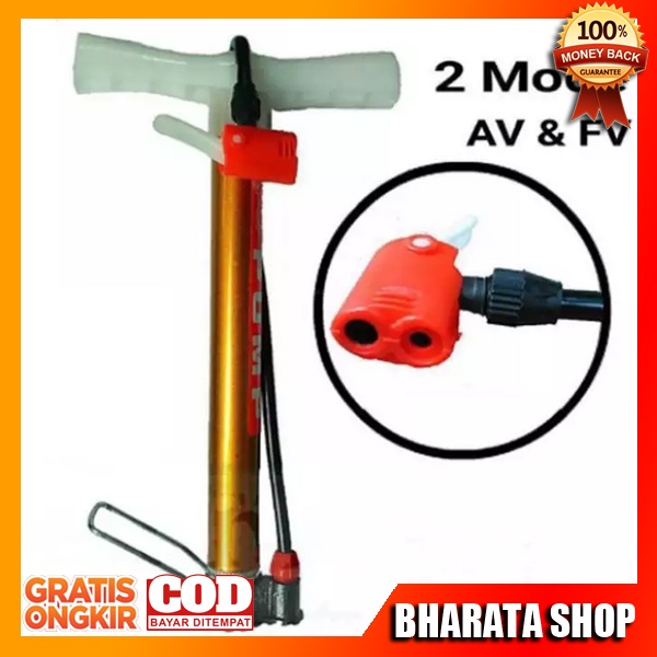 POMPA ANGIN SEPEDAH POMPA ANGIN MINI SEPEDA BOLA BAN MOTOR POMPA ANGIN PORTABLE 2 DRAT BHARATA SHOP