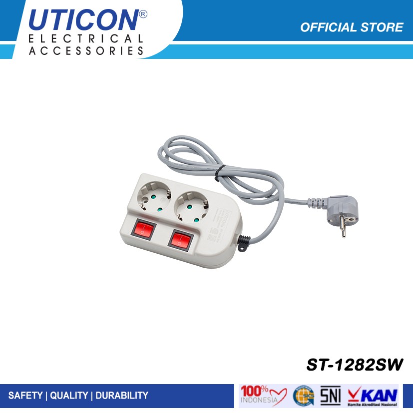 Uticon ST-1282SW Stop Kontak Multi 2 Lubang