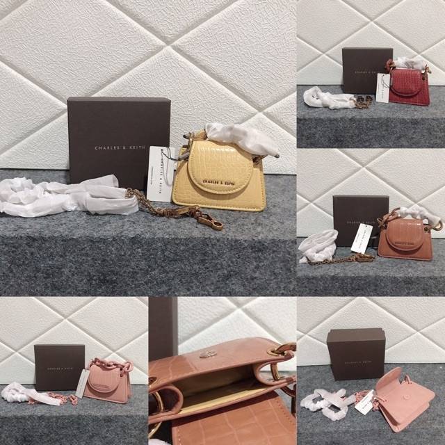 Tas cnk croc effect chunky chain handle mini bag