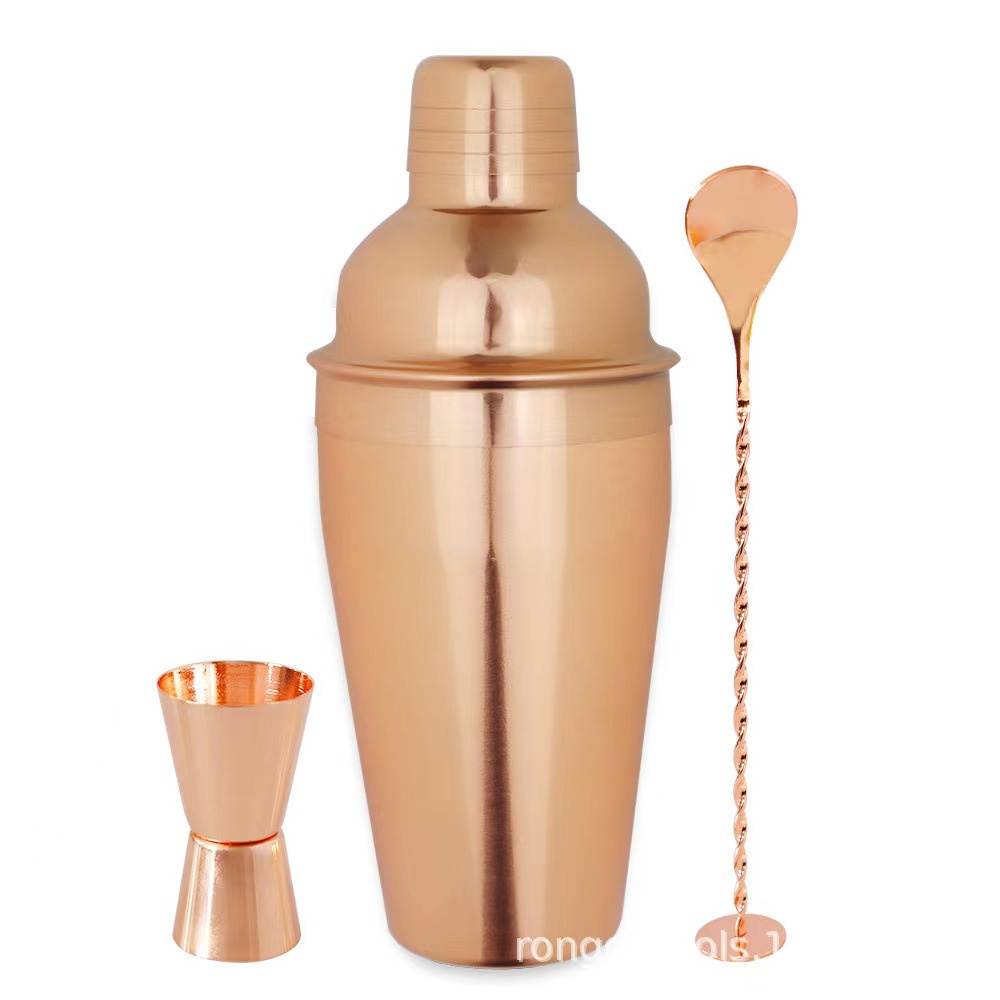 Shaker Stainless Steel 7pcs Rose Gold Bartender Drink Bar Set Cocktail