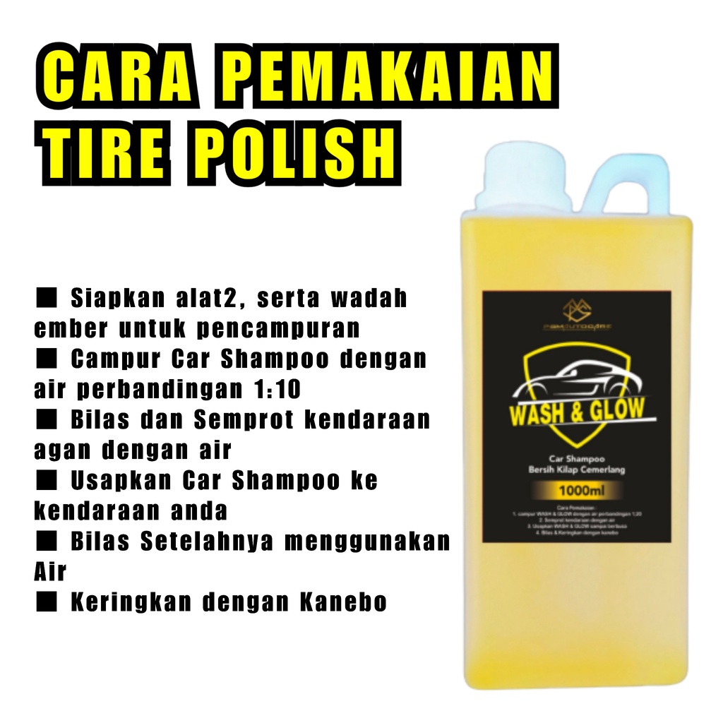 WASH &amp; GLOW shampoo mobil, sampo salju, sampo murah berkualitas 1Liter