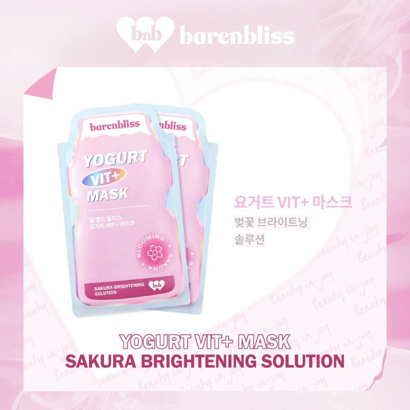 BNB barenbliss Yogurt Vit+ Mask Sakura Brightening Solution