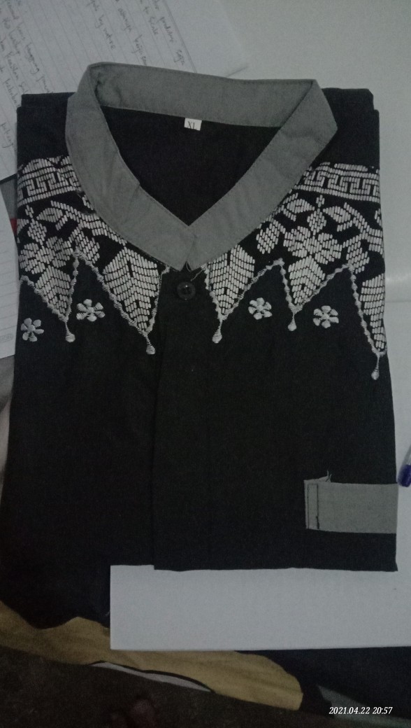 Batik Kalongan | Koko Batik Bordir, Katun Batik Prada Mix Katun Oil