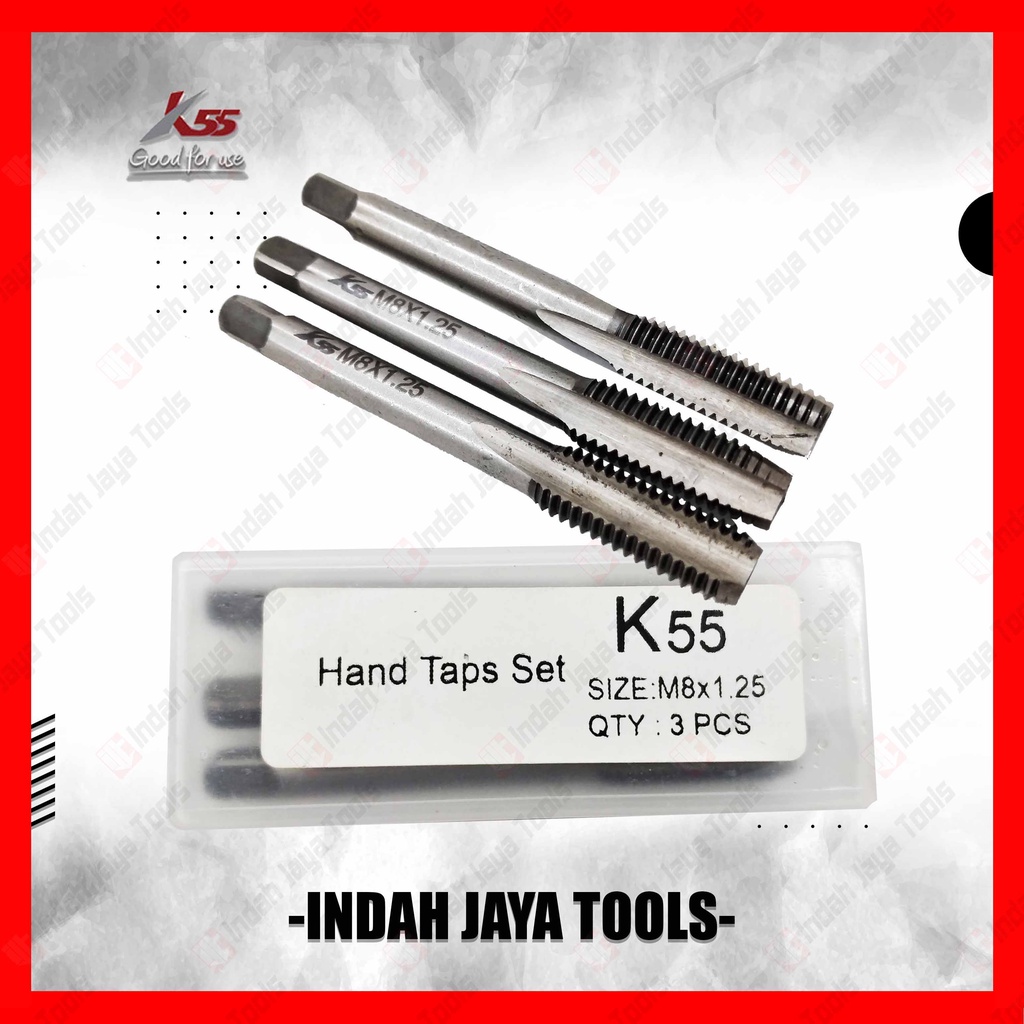 K55 Hand Tap M8 x 1.25 - Mata Tap 8 x 1.25 Isi 3 Pcs