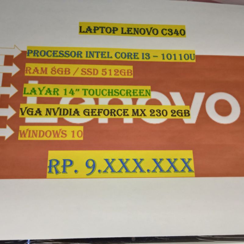 LENOVO C340 I3 10110U 8GB SSD 512GB
