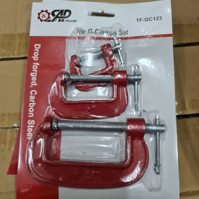 GOOD c clamp 3pcs set mini g klem catok meja kayu besi 3 pcs