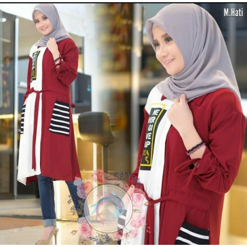 TUNIK ZIDDA, BABYTERRY, GAMIS, HIJAB, MUSLIM, DRESS