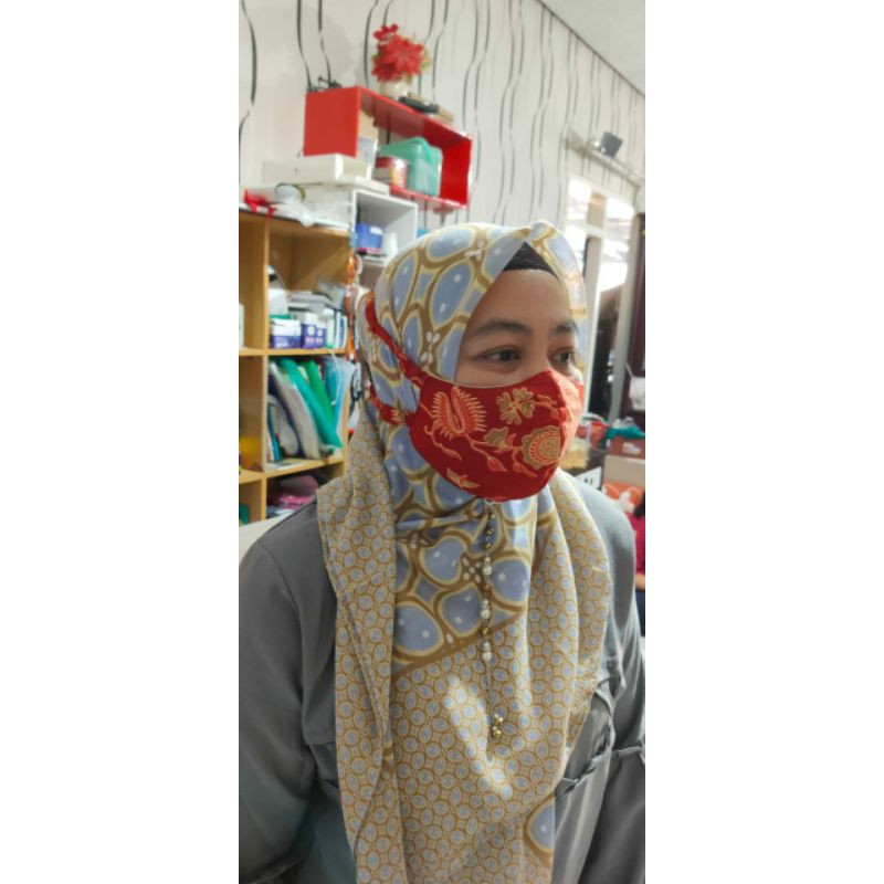 masker batik DWP termurah pilihan lengkap 3ply bahan premium lapisan dalam bahan kaos katun