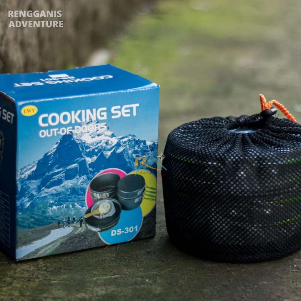 Cooking Set DS 300 Cookingset SY 300 Panci Nesting Kemah Alat Masak Camping