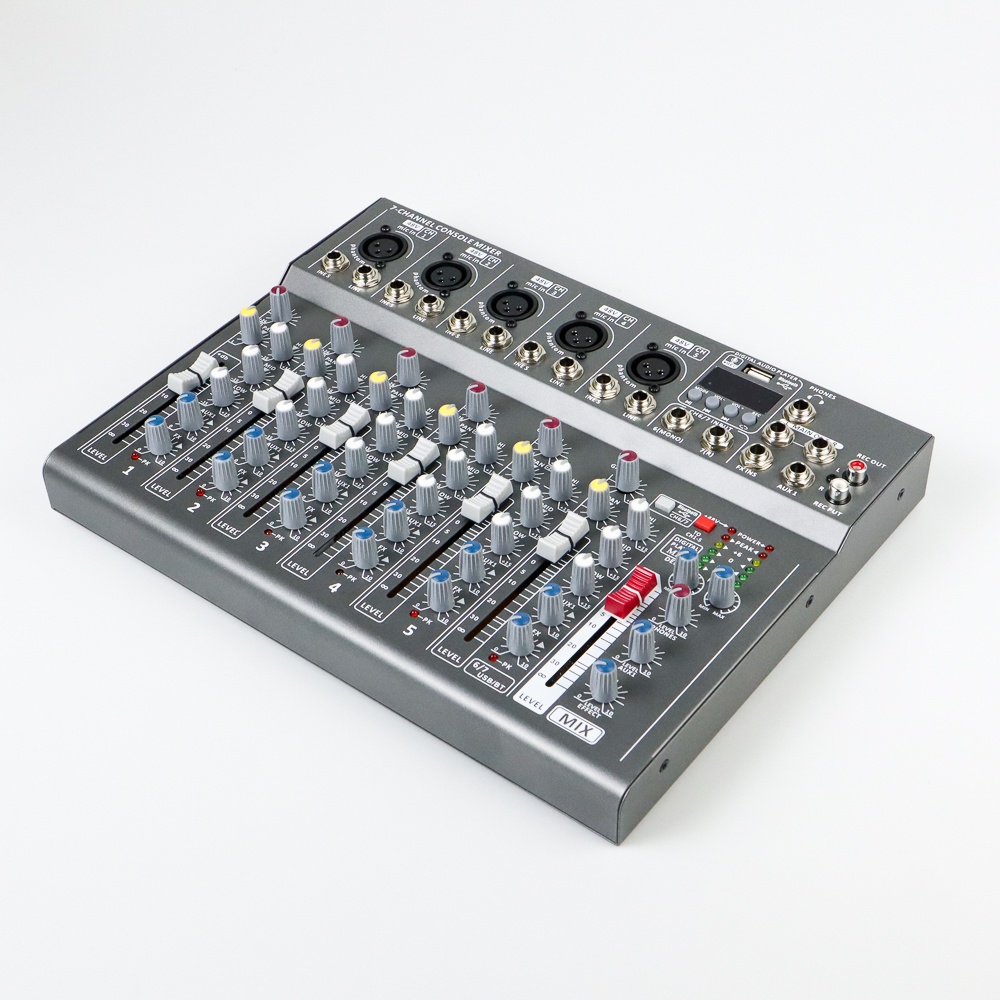 LEORY Professional Live Audio Mixer Karaoke DJ 7 Channel - L7