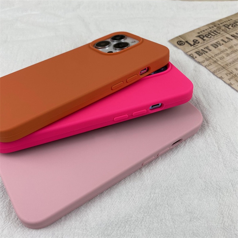 Soft Case Silikon Motif Buah Naga Warna Pink Apricot Oranye Untuk IPhone 11 12 13 Pro X XR XS Max 7 8 Plus