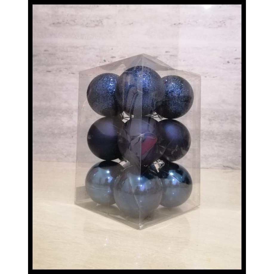 

Bola Hiasan Pohon Natal 5Cm Isi 12Pcs-Biru Navy
