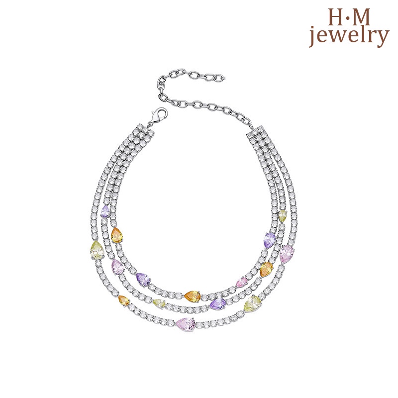 Kalung Rantai Sterling Silver 925 Dengan Liontin Bentuk Tetesan Air Untuk Wanita