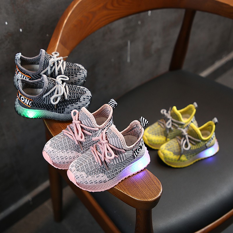 SEPATU SNEAKERS ANAK LAKI-LAKI dan PEREMPUAN Nyala lampu led SIZE 21-30 USIA 1 2 3 4 5 6 tahun VO 05
