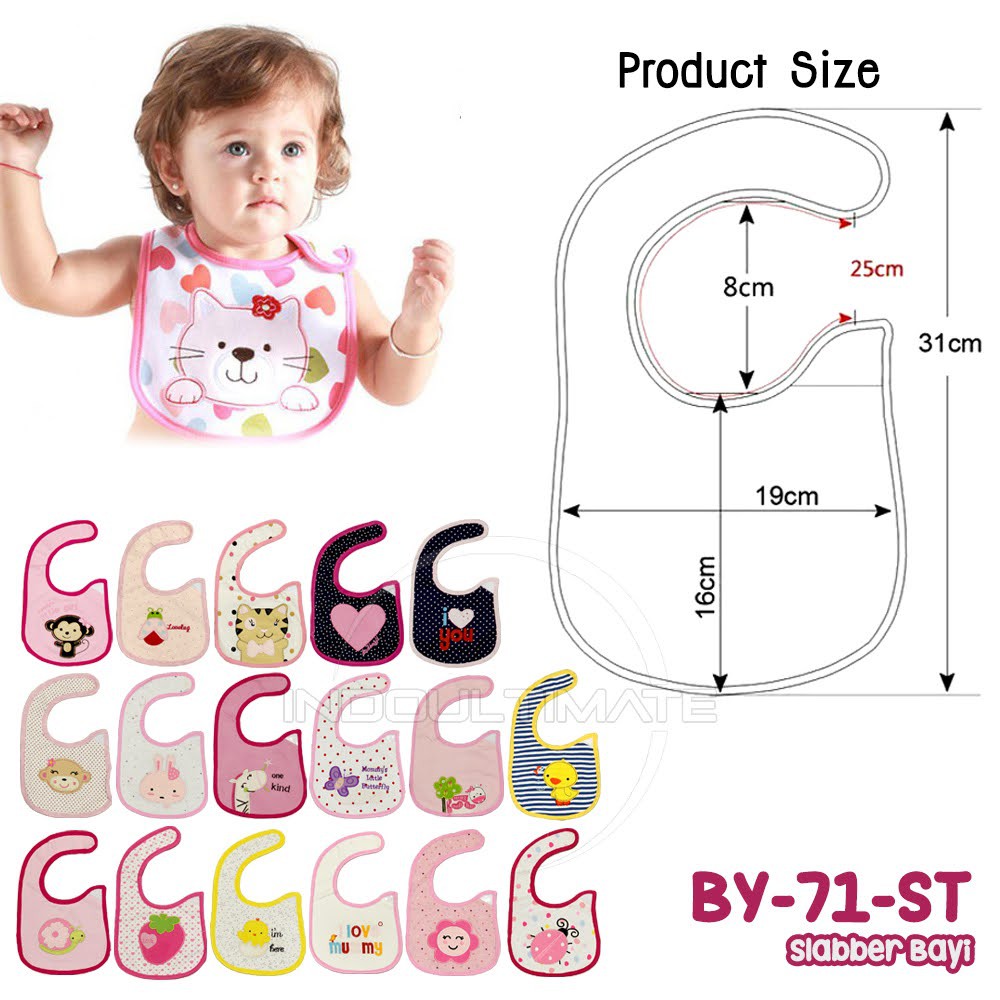 Slaber Kain Bayi BABY LEON Slabber Bayi Baby Bib Sleber Slaber Makan Bayi Celemek Makan BY-71-ST