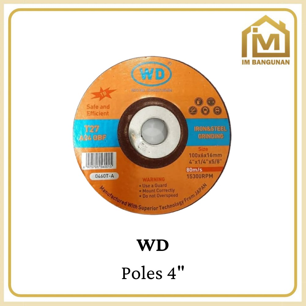 Batu Gerinda Poles WD / WD Tebal A24 QBF Batu Gerinda 4 inch