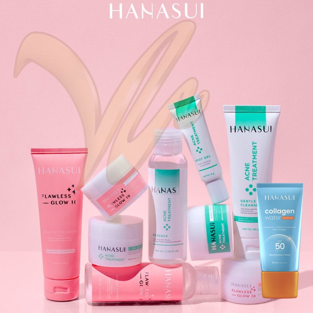 HANASUI Collagen Water | Acne Treatment | Flawless Glow 10 Series | Acne Spot | Night Day Cream | Essence | Skincare Skin (VALENSIA)