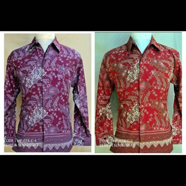 baju atasan Kemeja pria batik merah