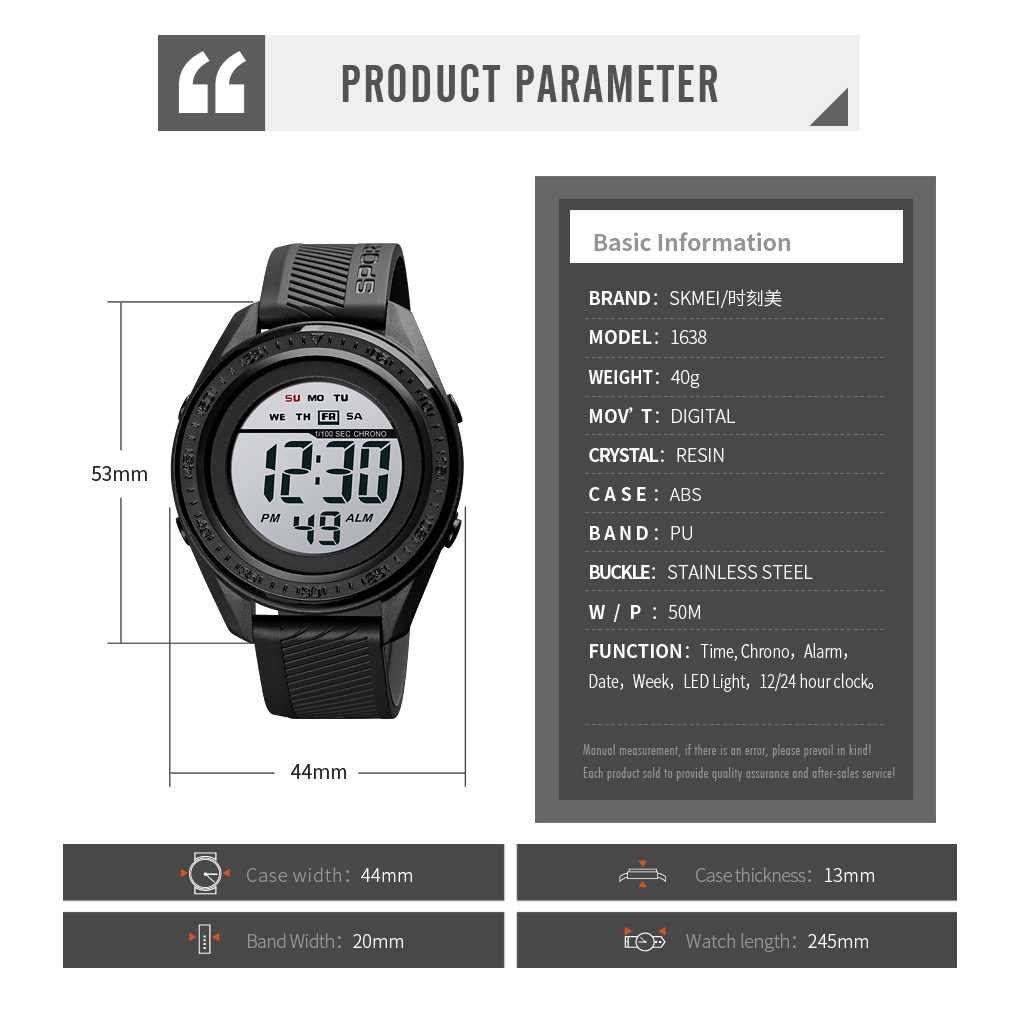 SKMEI Jam Tangan Digital Sporty Pria - 1638