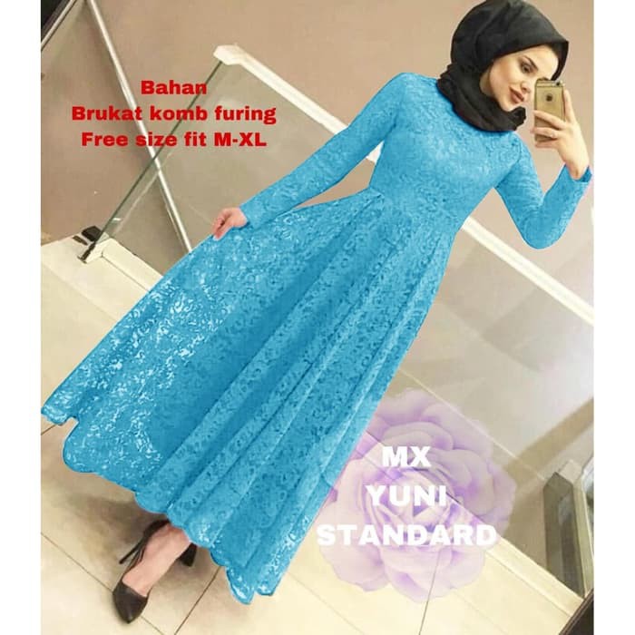  Baju  Gamis  Remaja  Kekinian Kerudung Nyaman MAXI YUNI 