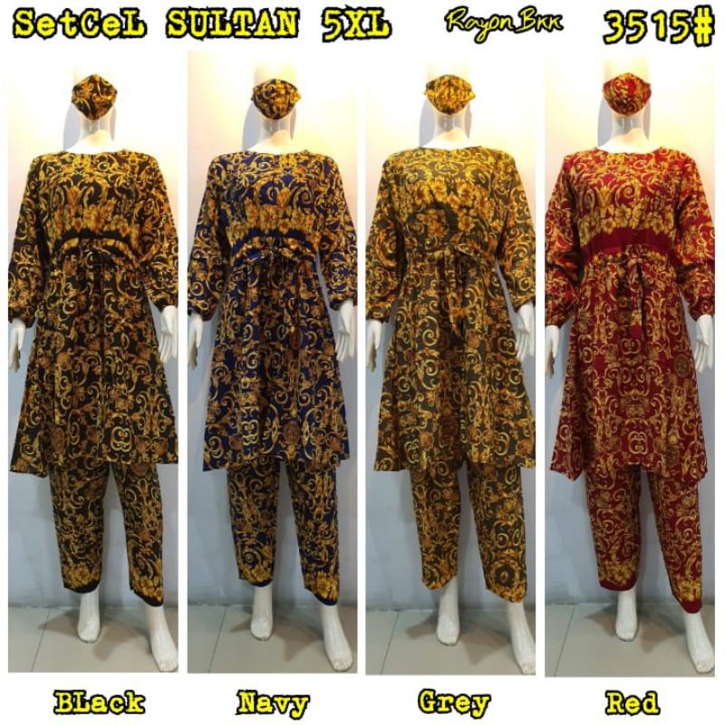 JOSJOLI_STORE/3514-3515 Setcel Rayon/Stelan Rayon Wanita Dewasa Super Jumbo XXL 5XL/Busui