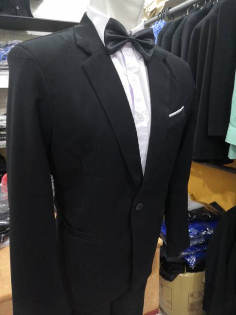 JAS BLAZER HITAM PRIA SLIMFIT ADA JUMBO SIZE WEDDING NIKAH WISUDA FORMAL KERJA BISNIS