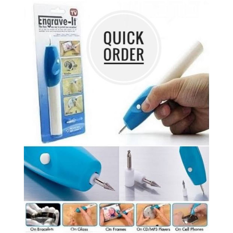 Engrave It Electric Carve Tool Pen Pena Ukir Pahat Kayu Logam Plastik Kulit Kaca Kaligrafi Seni