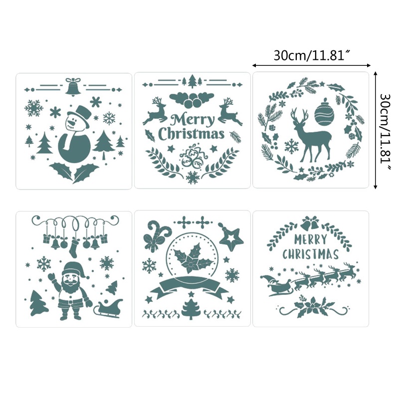 Zzz 6pcs / Set Cetakan Gambar Tema Natal Untuk Membuat Kartu / Buku Catatan / Diary