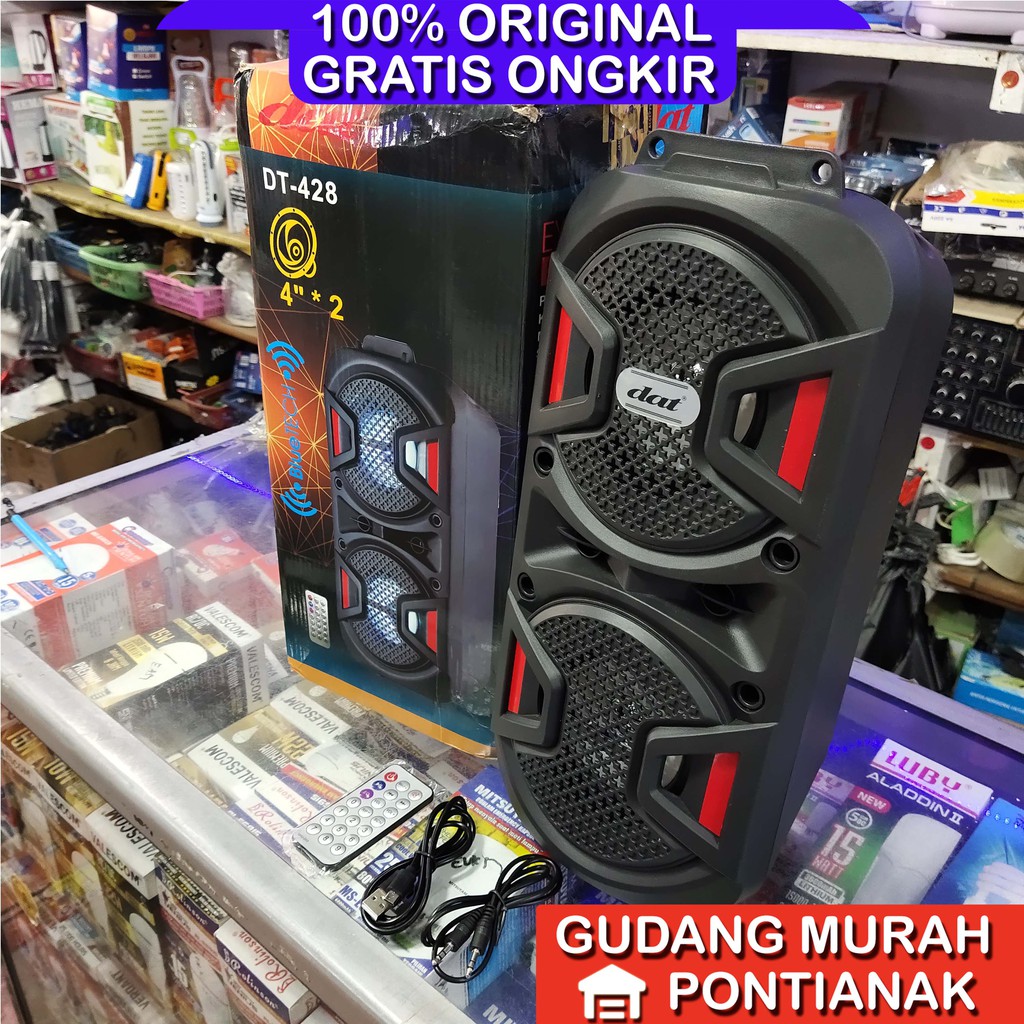 Speaker bluethoot DAT DT 428 4&quot; double speaker ganda seperti GMC aktif  Meeting pengeras suara