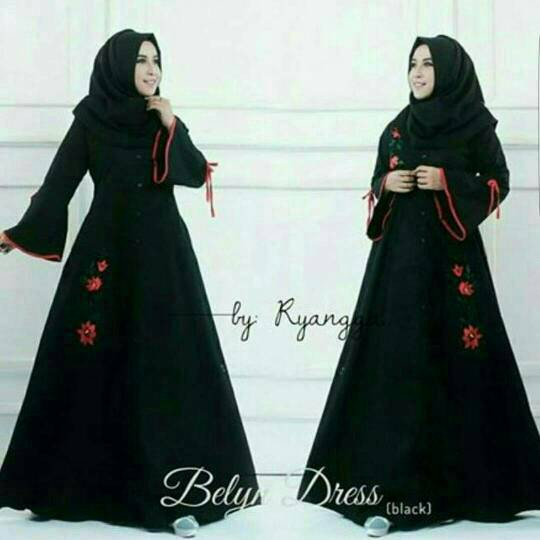 Dress hitam / Baju muslim murah : Belyn Dress