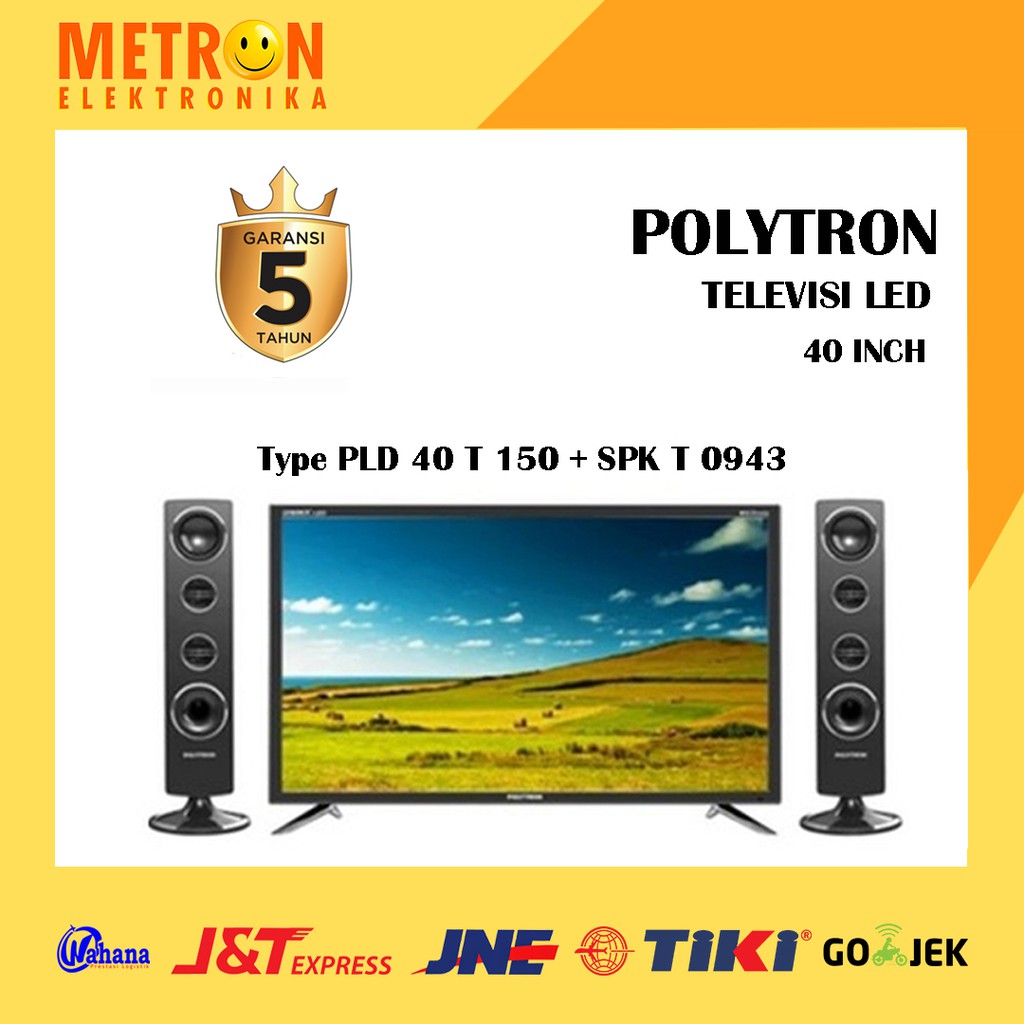POLYTRON PLD 40 T 150 + SPK T 0943 / TV TELEVISI LED 40 IN INCH USB MOVIE + 2 HDMI INPUT / PLD40T150