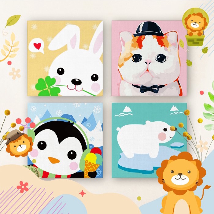 

Kanvas Lukis Paint By Number Binatang Pet Cat Air 20 x 20 Canvas Anak anak