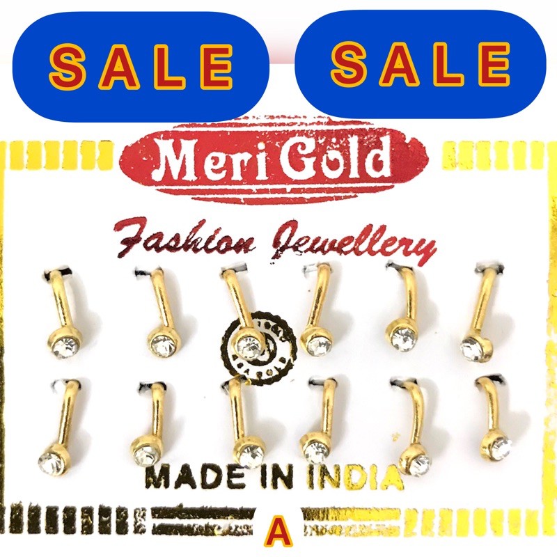 NATH INDIA (A) NATH JEPIT INDIA PIN HIDUNG PIN HIDUNG JEPIT INDIA ANTING HIDUNG JEPIT