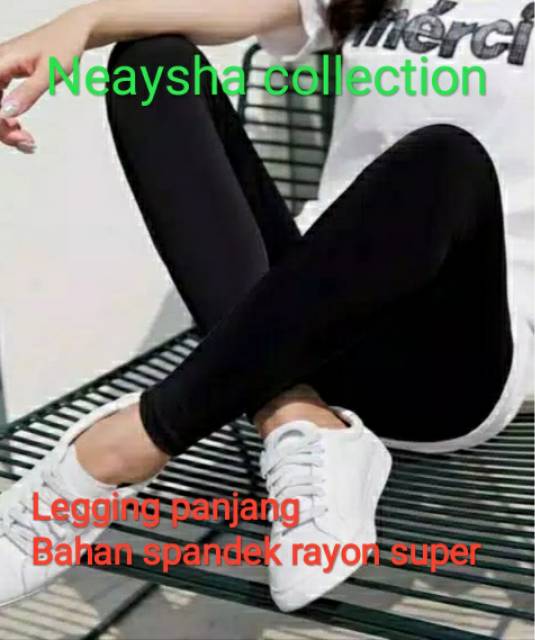 Legging panjang polos kwalitas premium bahan spandek rayon super