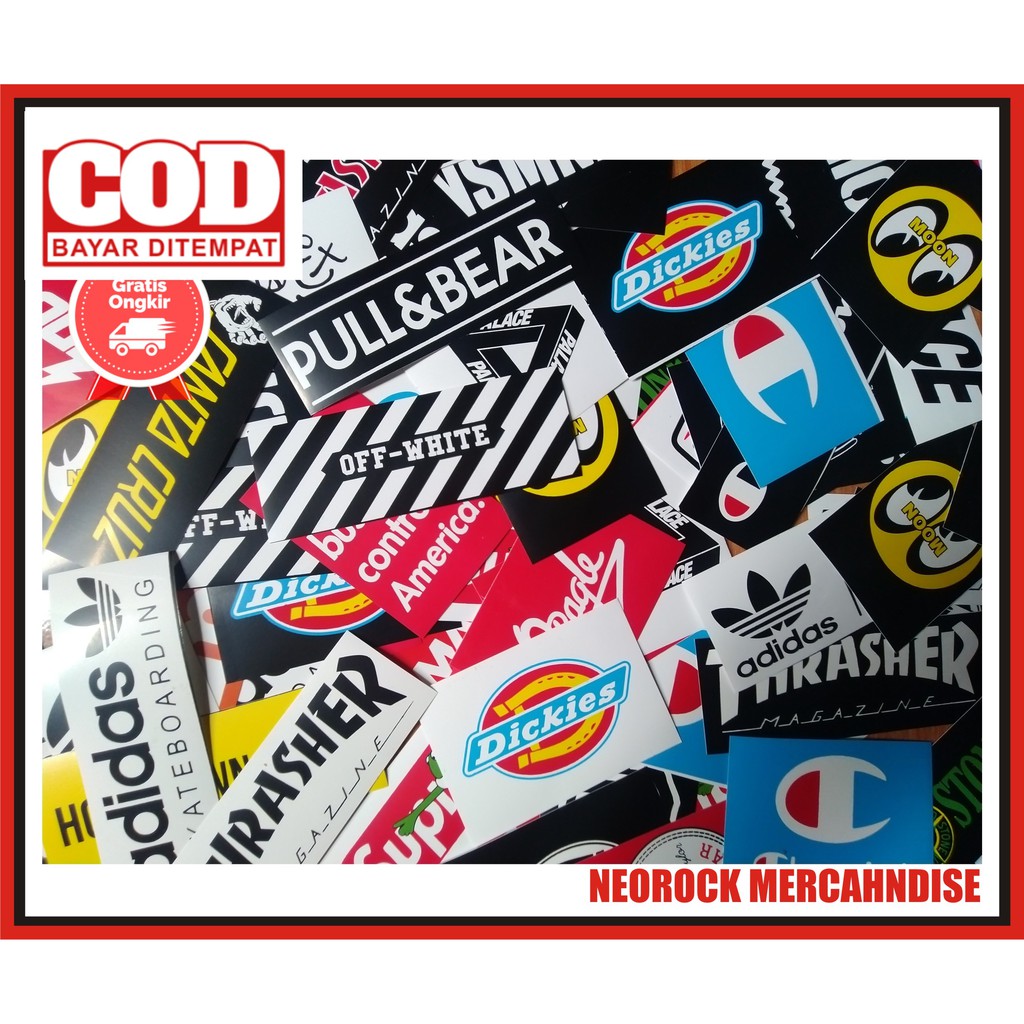 Jual Stiker Distro Brand Sticker Distro Murah Anti Air Gratis Ongkos ...