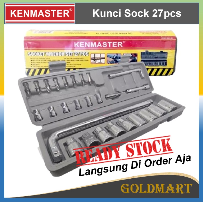 Kunci Sock Set 27 pcs - Kenmaster Kunci Sok/Shock / Kunci Socket Wrench Set