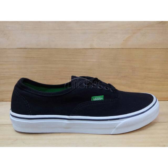 vans authentic black green