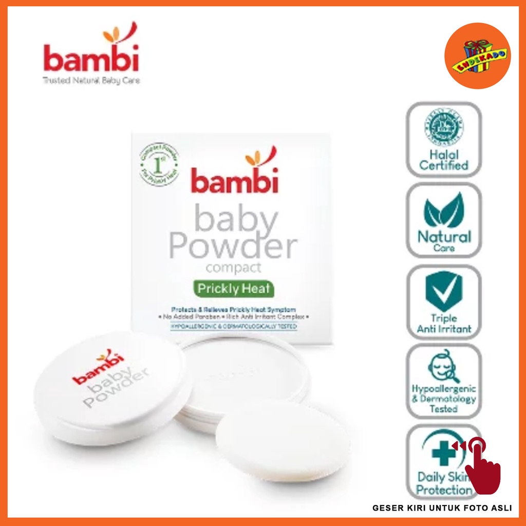 MAKASSAR! BAMBI BABY COMPACT POWDER PRICKLY HEAT 40GR - Bedak Bayi