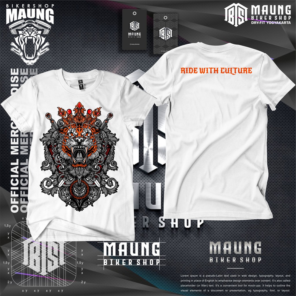 KAOS TIGER RIDE WITH CULTURE | KAOS HONDA TIGER | TSHIRT RIDE WITH CULTURE PUTIH