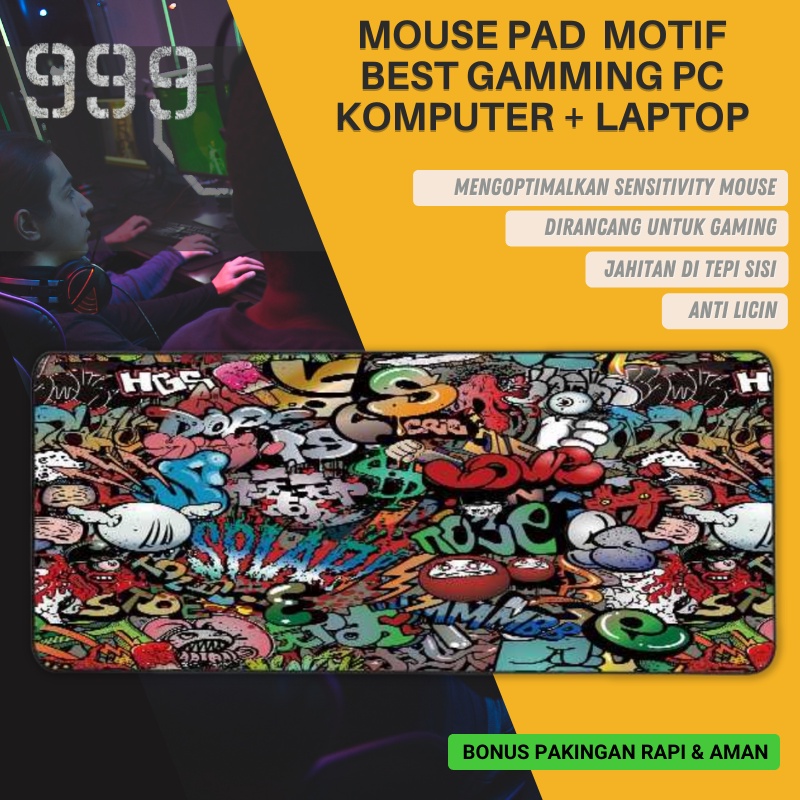 Mouse Pad Gaming-MousePad XL Desk Mat Alas Tatakan Laptop Keren