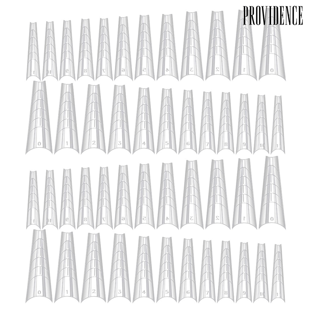 Providence 120Pcs/Set Graduated Artificial Nail Tips Extend Nails Transparent Extending Transparent Quick Building Nail Mold Tips for Manicure