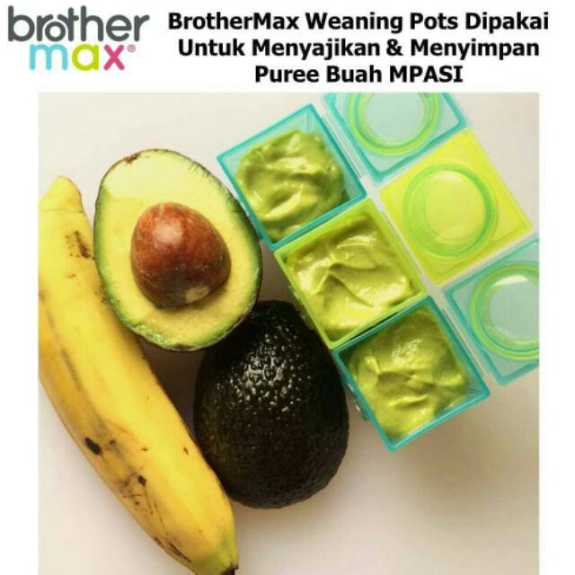 BROTHER MAX WEANING POTS 1ST STAGE 2ND STAGE - BABY FOOD CUBE - WADAH MAKANAN BAYI