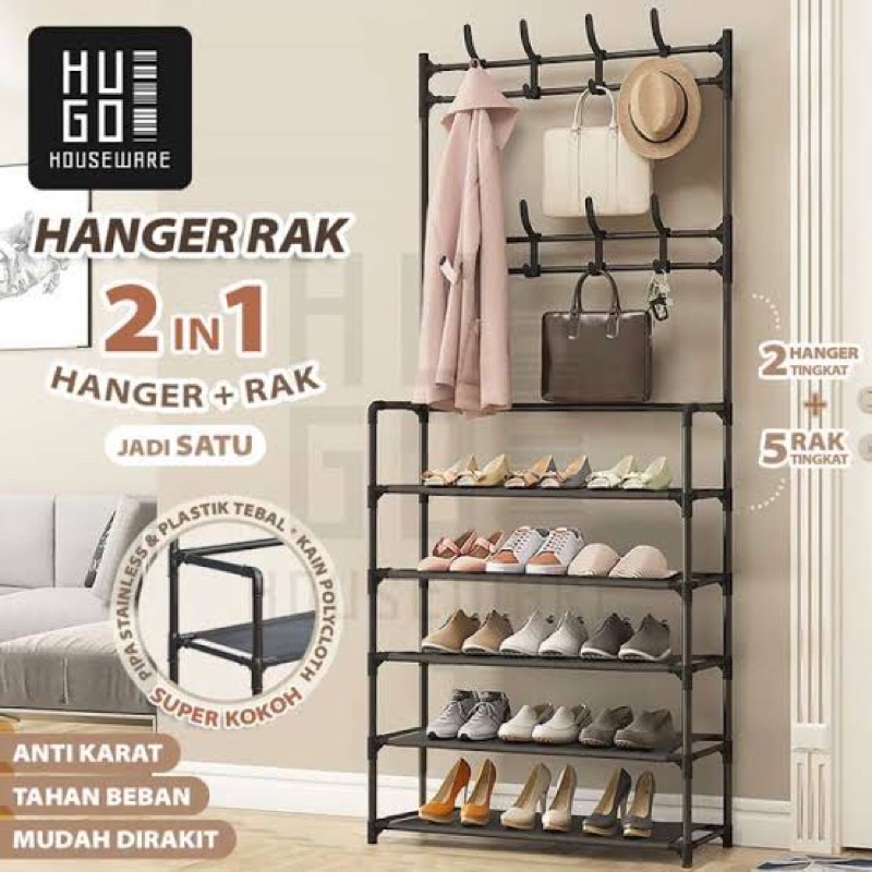 Premium (Mount) [JR-06] RAK GANTUNGAN BAJU HANGER SERBAGUNA TAS STAND HANGER RAK SEPATU PENYIMPANAN