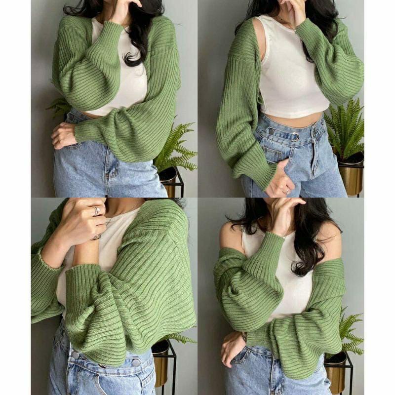 LIAM Oversize Crop Cardigan - Bolero Cardy Rajut