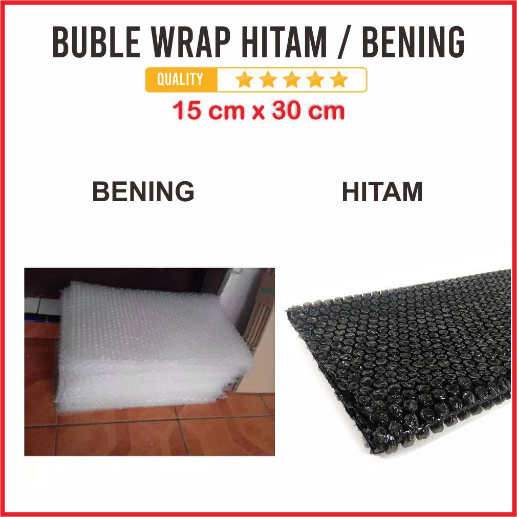 

BUBLE WRAP HITAM / BENING 15cm x 30cm Buble packing / plastik packing / Plastik Gelembung