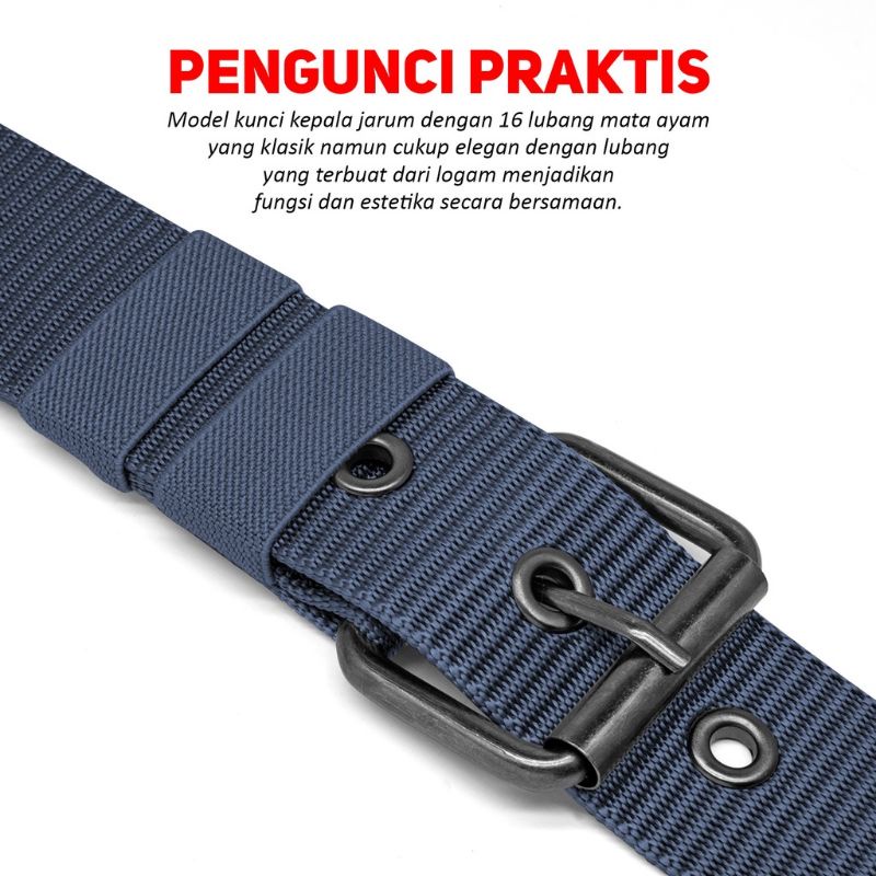 IKAT PINGGANG PRIA SABUK PRIA GESPER PRIA KEPALA RODA JARUM TALI NYLON KANVAS MEN BELT AKSESORIS FASHION