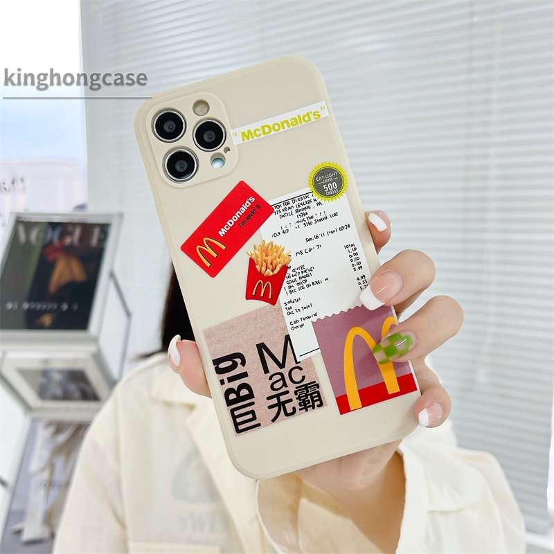 McDonald's Casing Soft Case OPPO A54 A15 A93 A94 A53 2020 A7 A3S A5 2020 A5S A12 A92 A31 A9 2020 Reno 4 Lite Reno 4 F Reno 5 Lite 5F Find X3Lite A15S F17 F19 PRO A33 2020 A11K A12S A11 A1K A52 A7 A91 A32 A72 A53S A35 Realme C20 C20A Straight Cube Cover-5