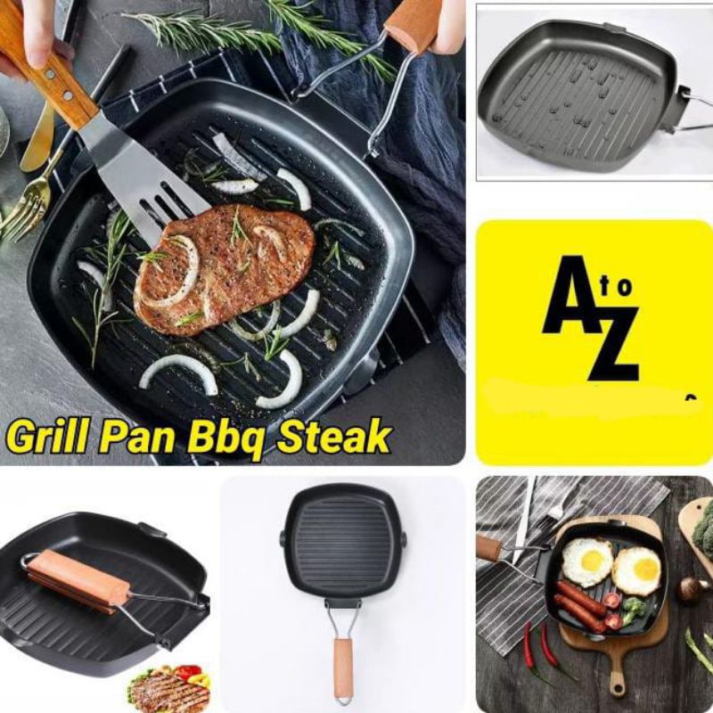 Squre Grill Pan Alat pemanggang Lipat