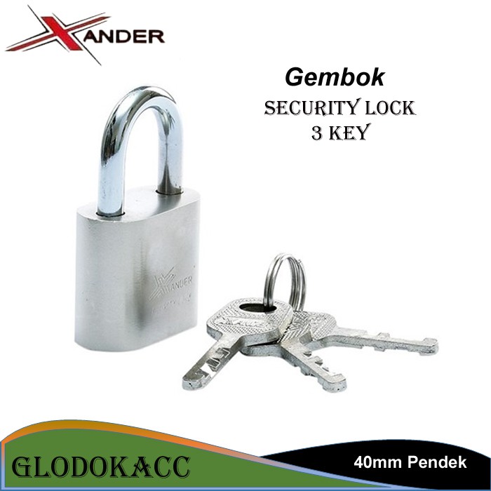 Gembok 40mm Pendek / Xander Security Lock 3 Key