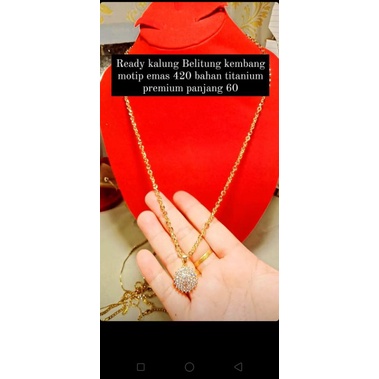 Kalung Belitung kembang motip emas